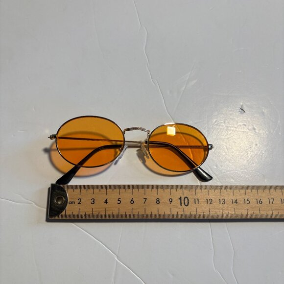 NEW Shein Gold Frame Yellow/Orange Lens Oval Glasses - Picture 3 of 6